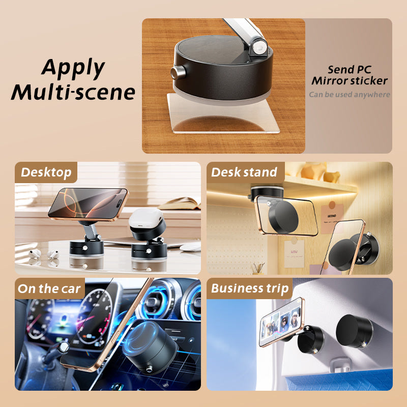 Mini Vacuum Double Side Magnetic Suction Cup Holder Foldable Kitchen Lazy Phone Bracket  For iPhone Android Smartphone